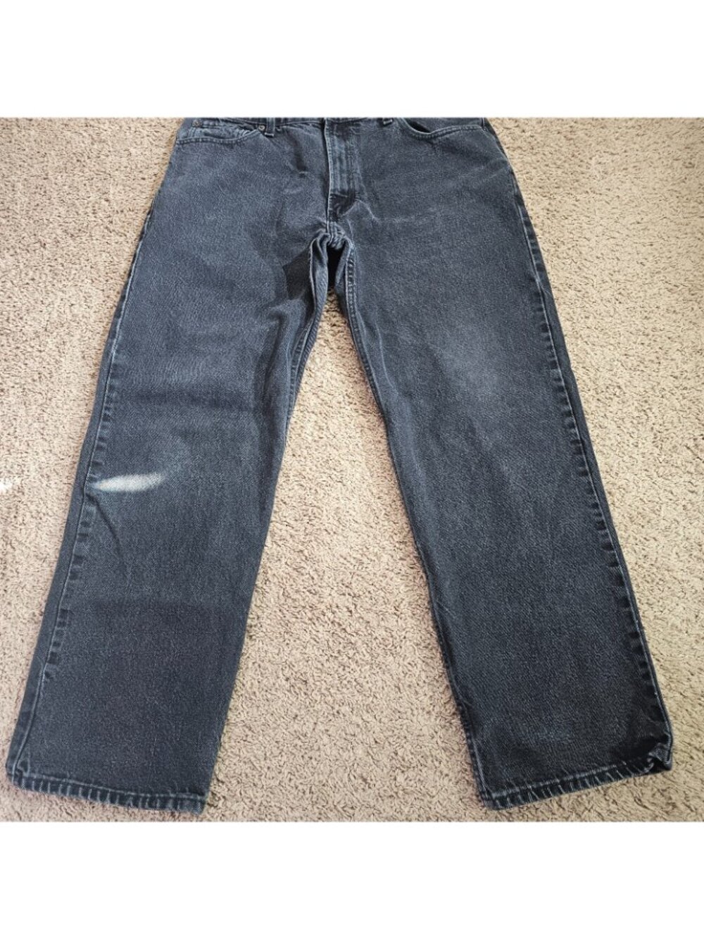 Levis 550 Relaxed Fit Taper Jeans Mens Tag 36x30 Act 35x28.5 Black Faded Wash - Picture 2 of 11